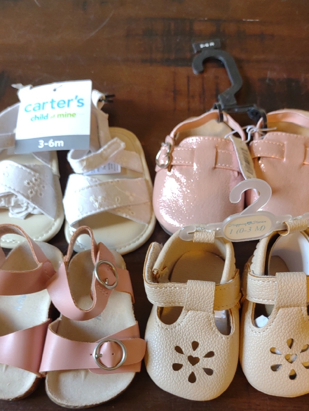 Carter's Pink and Cream Baby Shoe Set - Sandals & Moccasins